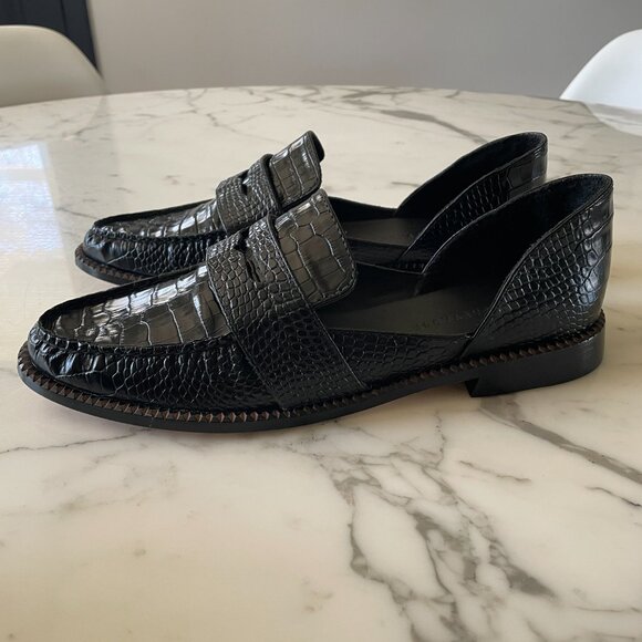 FREDA SALVADOR Tash D'Orsay Moccassin Loafers Black 10 Medium US - Picture 3 of 13